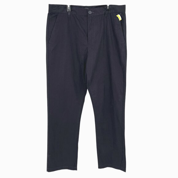 French Connection Mens Chino Pants Cotton Black Flat Front Size Large NWOT - Picture 1 of 10